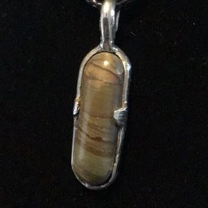 Jasper pendant mounted on sterling silver
